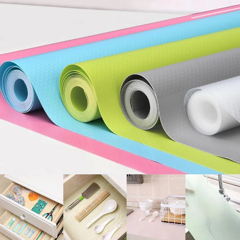 

Reusable Shelf Cover Liners Cabinet Mat Drawer Mat Moisture-Proof Waterproof Dust Anti-Slip Fridge Kitchen Table Pad Paper