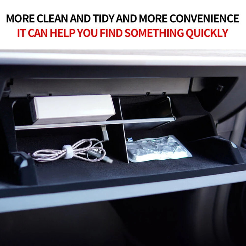

For Tesla Model 3 2017-2020 Car Glove Storage Box Insert Organizer Replacement Accessories Divider