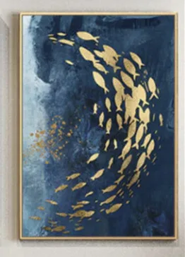 WW104 рамка холст Золотая Рыба Настенная картина Абстрактные постеры для гостиной