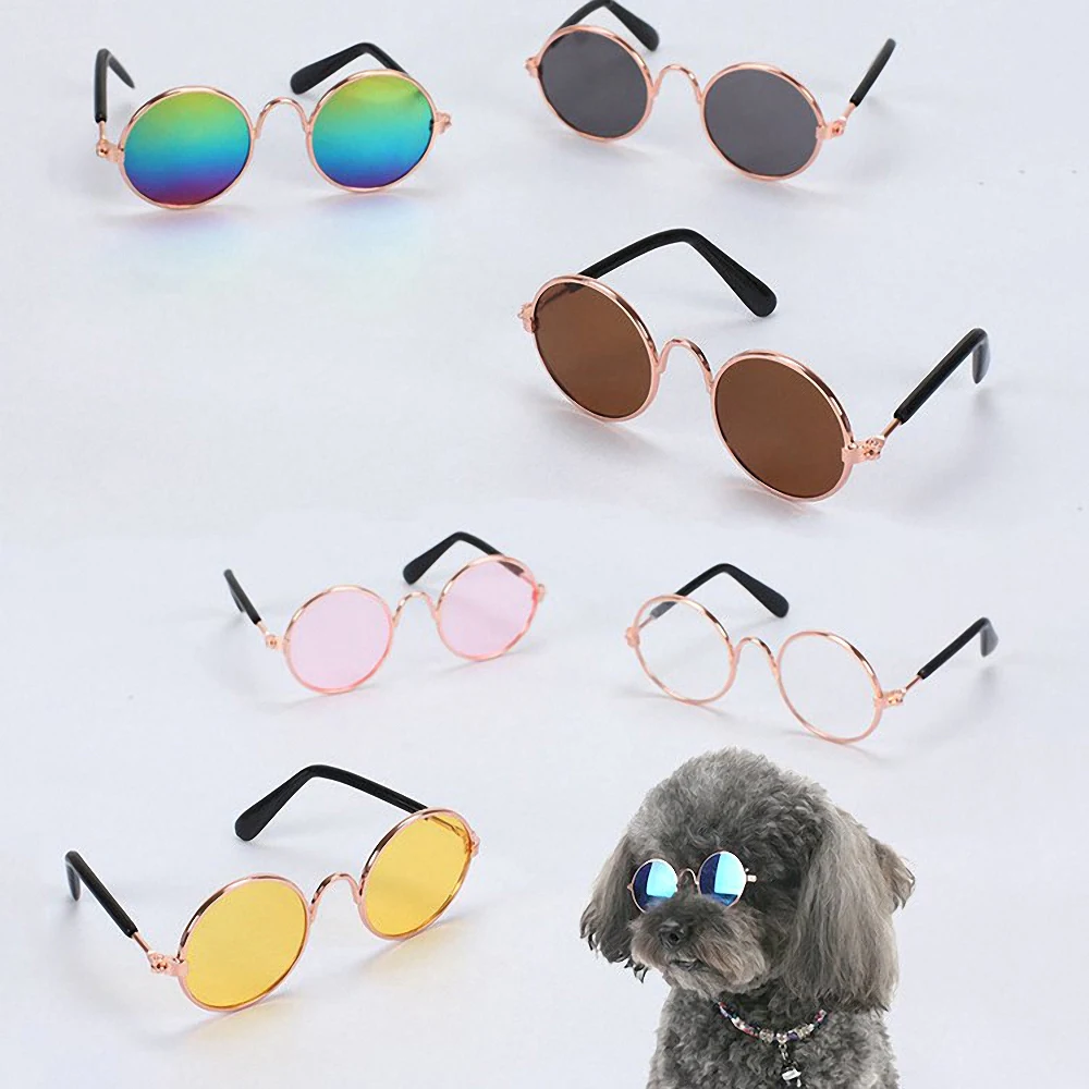 Товары для домашних животных милые круглые кошачий очки собаки солнцезащитные