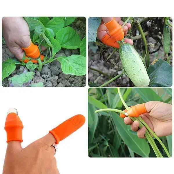 

2pcs Family-specific Thumb Knife Protector Vegetable Harvesting Knife Plant Blade Scissors Cutting Rings Garden Gloves