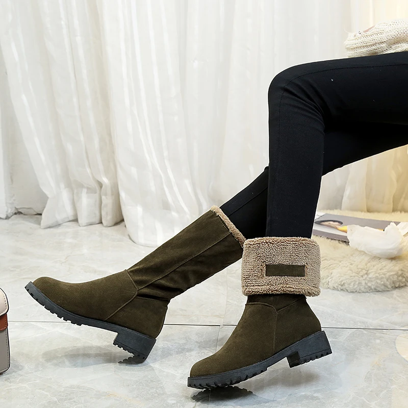 B.I.M. 2 стиля; Botas femininas; зимние ботинки; сезон осень-зима; Короткие Плюшевые Теплые женские ботинки на квадратном каблуке; mujer; большие размеры 35-40; T173