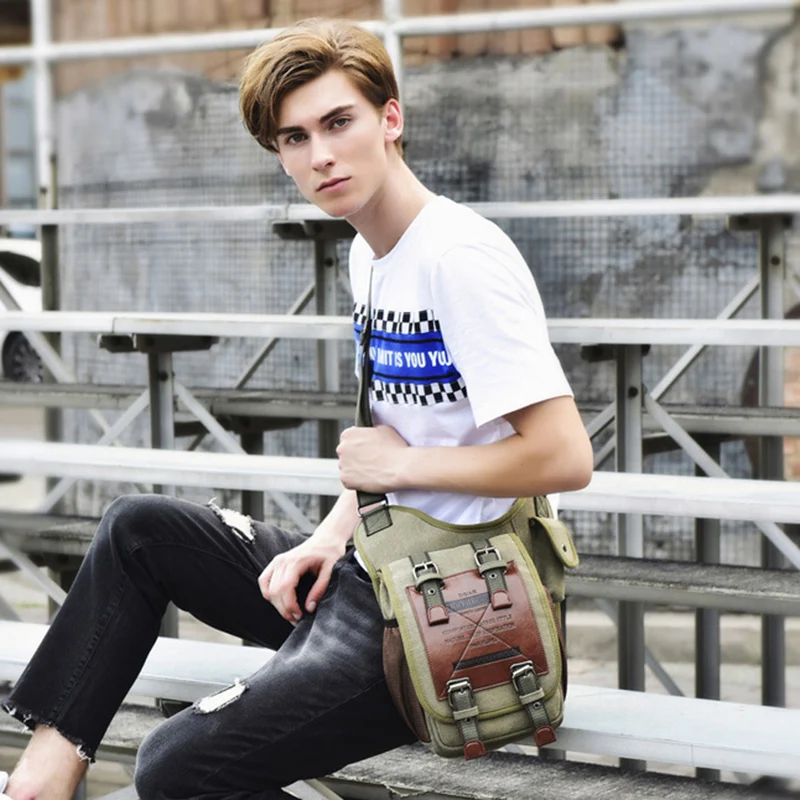 

2021 Новая Европейская и американская ретро модная брендовая мужская повседневная сумка через плечо модная мужская дорожная сумка-мессендже...