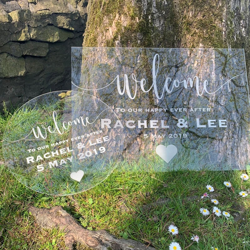 Акриловая приветственная открытка Свадебный знак акриловая лазерная гравировка