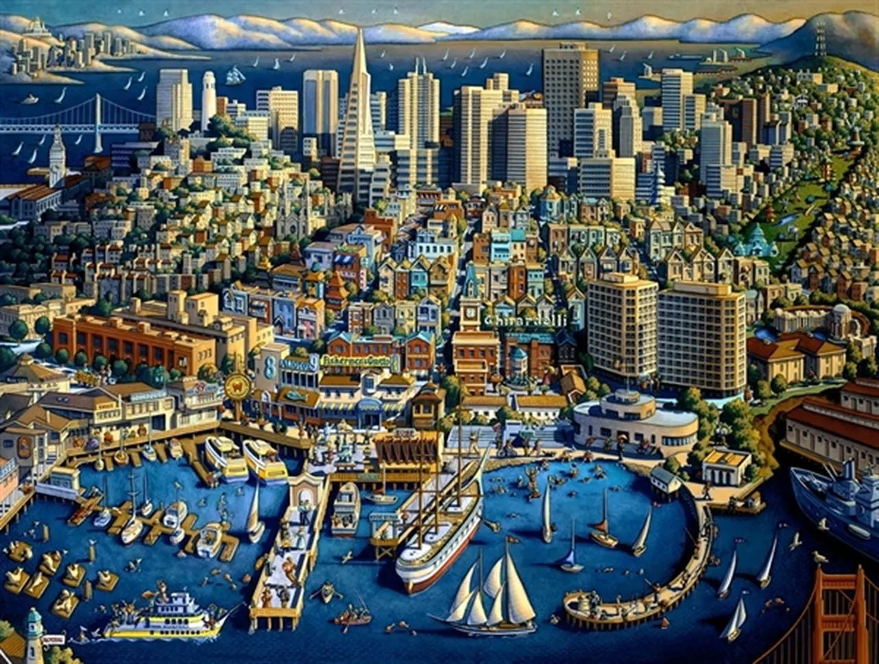 

JMINE Div 5D San Francisco City Skyline Full Diamond Painting cross stitch kits art High Quality Scenic 3D paint by diamonds