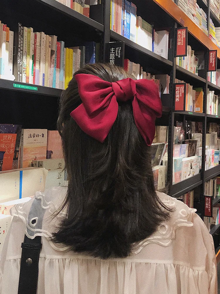 Двойные атласные заколки для волос с большим бантом Женские аксессуары девушек