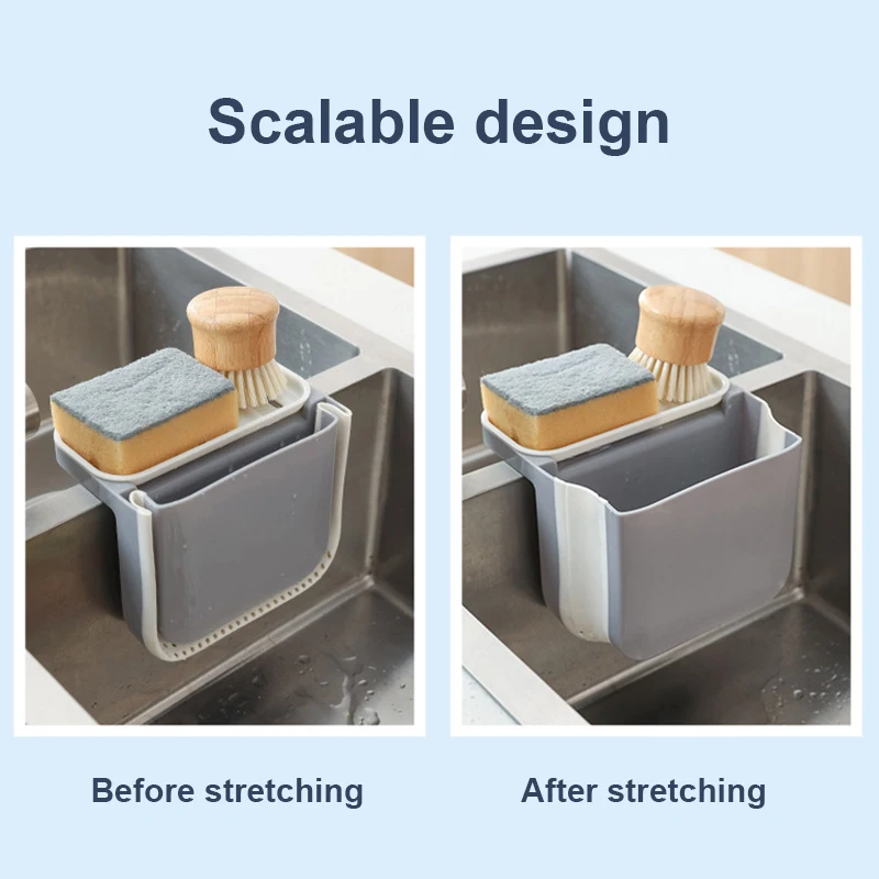 

Newly Double Suction Cup Hanging Sink Drain Basket Foldable Storage Box For Home Kitchen XSD88