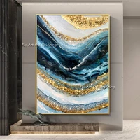handmade beautiful gold foil oil painting home decoration abstract landscape on canvas hand painted wall art for room no framed