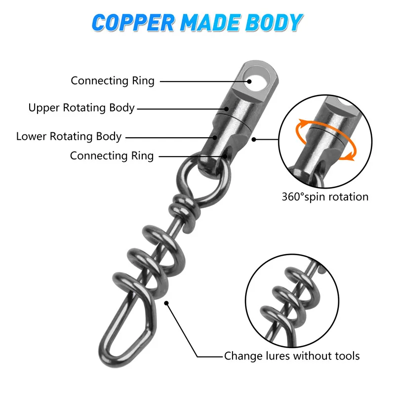 Латунный рыболовный соединитель 15 шт./лот тяжелая работа 550 анг. Фунт. быстрый