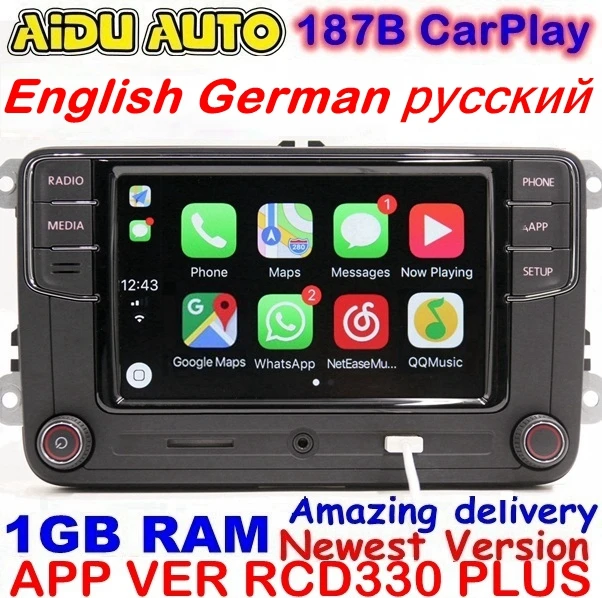 RCD330 RCD330G Plus Carplay MIB радио для автомагнитола VW Golf 5 6 Jetta MK5 MK6 CC Tiguan Passat B6 B7 поло touran 6RD035187B Mirrorlink 1 ГБ