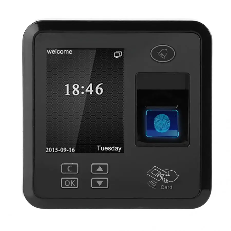 TCP IP 2.4in TFT 125 кГц отпечатков пальцев RFID карта Машина посещаемости времени система