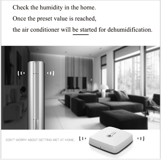 ZigBee умный датчик температуры и влажности alexa google home AI Голосовое управление smart tuya
