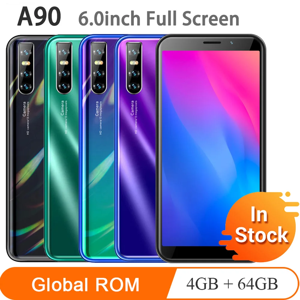 A90 6 дюймовый полноэкранный 4 Гб ОЗУ 64 ПЗУ четырехъядерный процессор core13MP