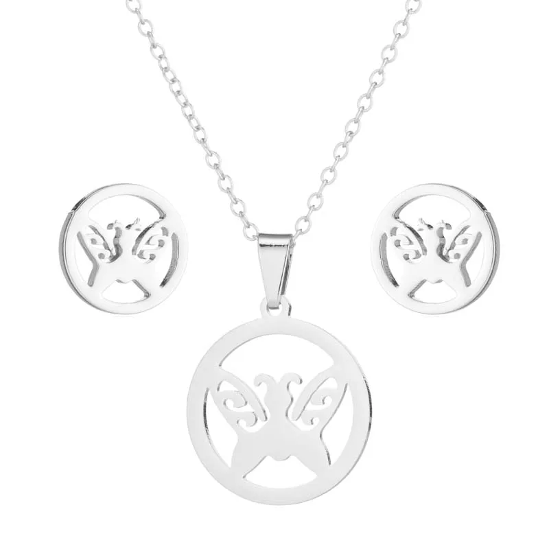 FENGLI Красота Бабочка серьги Золотое животное любовник цепь колье пыльца передача