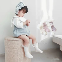 new arrival newborn baby socks breathable cotton fashion princess lace toddler socks non slip infant girls baby socks
