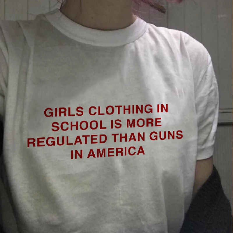 Girls Clothing In School Is More Regulated T Shirt Ulzzang Harajuku Graphic Tees Women Cotton Grunge Summer Tops Drop Shipping | Женская