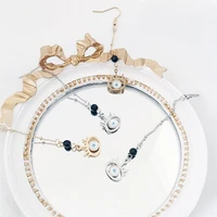 bohemian fashion gold color blue evil eye long bead chain earrings trendy stainless steel jewelry