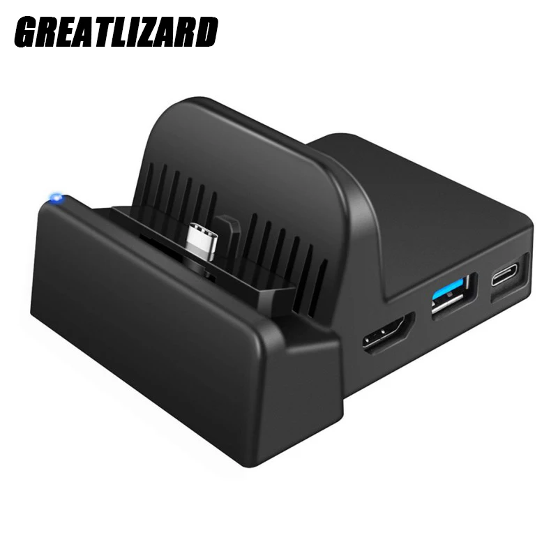 

Greatlizard Charging Bracket TV Converter For Nintendo Switch Game Stand With Five Interfaces Portable Charger Dock Station