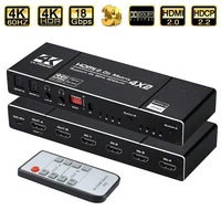 2021 4x2 matrix switch splitter with spdif and lr 3 5mm hdr hdmi compatible switch 4x2 support hdcp 2 2 arc 3d 4k60hz for ps5