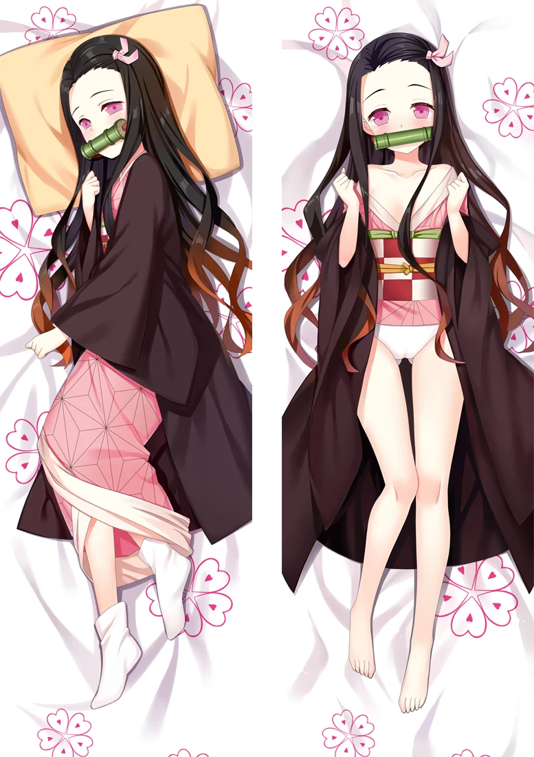 Демон убийца: Kimetsu без Yaiba камадо Nezuko Косплэй Подушка Dakimakura Чехол обниматься