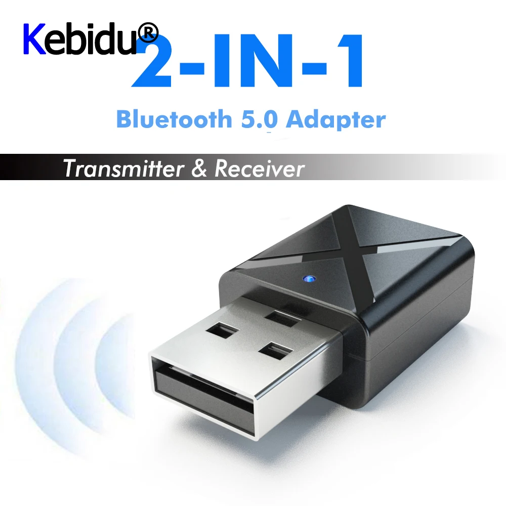 2 в 1 Bluetooth 5 0 аудио приемник передатчик Мини 3 мм AUX беспроводной адаптер Черный для