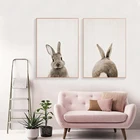 Картины на холсте с изображением кролика, для детской комнаты