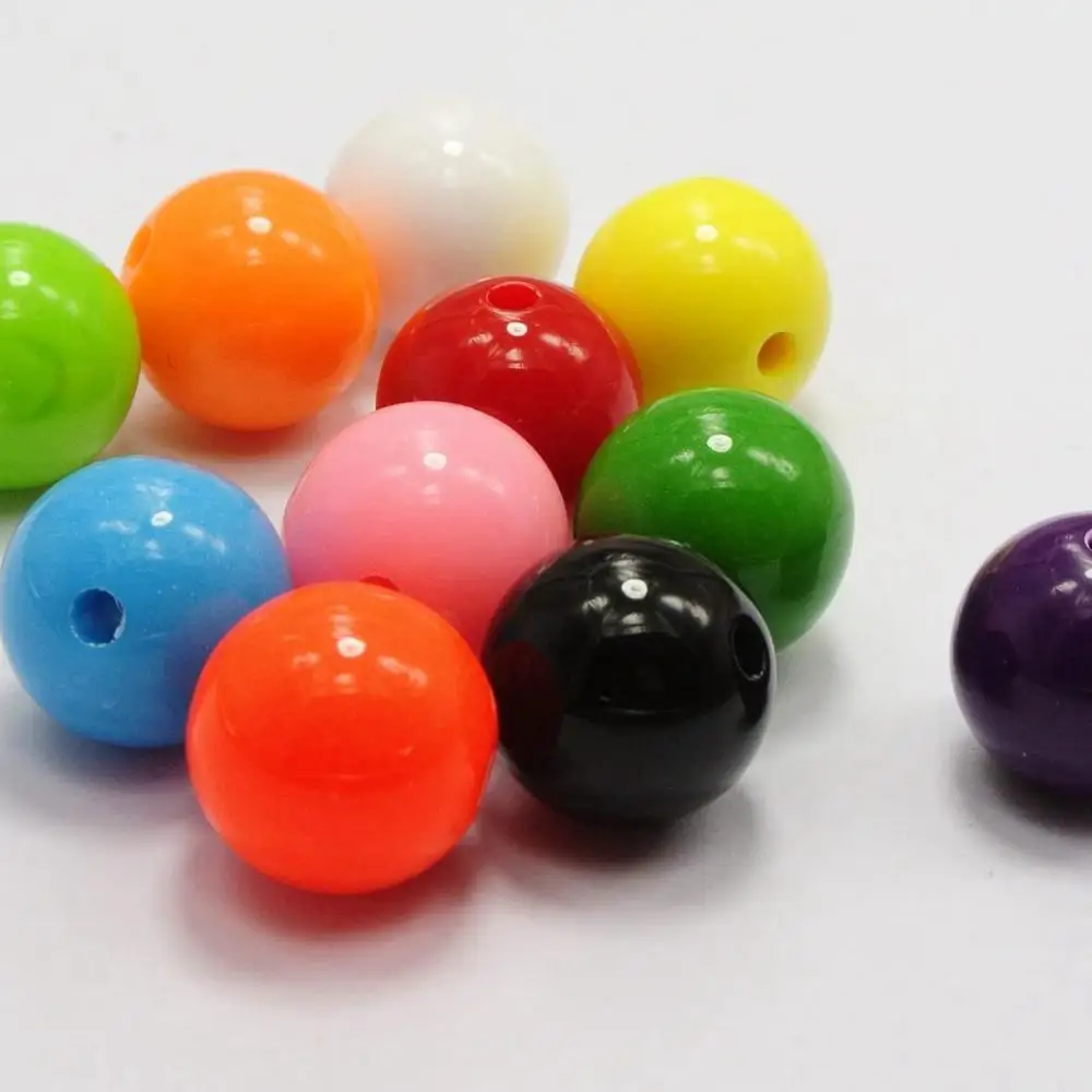 50 разноцветных акриловых круглых бусин из пузырчатой резинки 14 мм (0 55 дюйма)