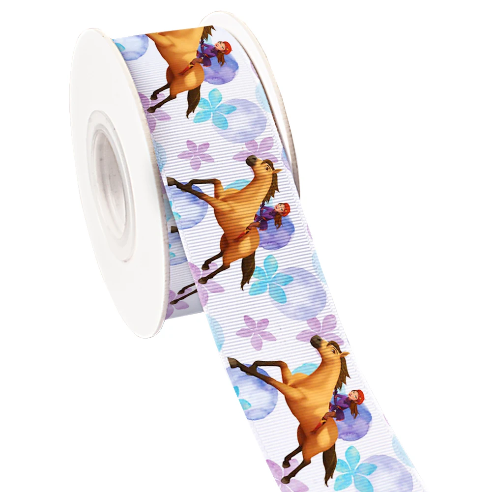 

Cartoon Dragon Horse Print Satin Ribbon Cute Grosgrain Printed Tape DIY Hair Bows Accessory Hair Clip Decoration Bow 50 Yards