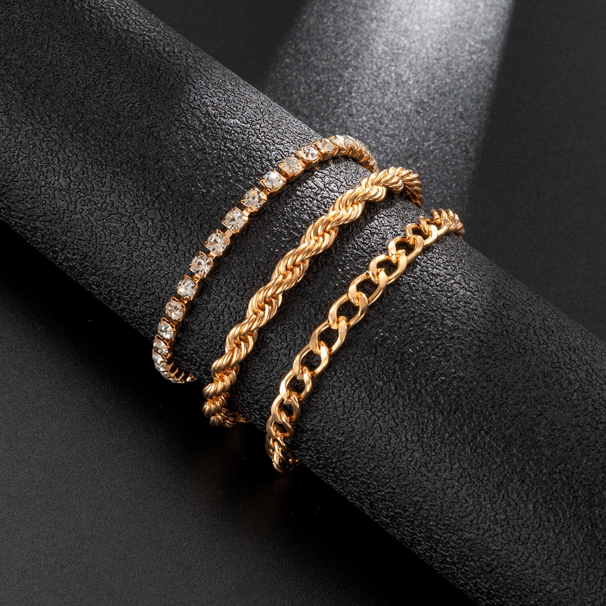 

KunJoe Vintage Crystal Rhinestone Chain Bracelets for Women Elegant Twist Chain Adjustable Bracelet Bangles Female Jewelry Gifts