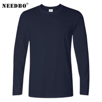 fast shipping mens cotton t shirt men long sleeved o neck solid color casual men t shirt plus size tee shirt homme male tops tee