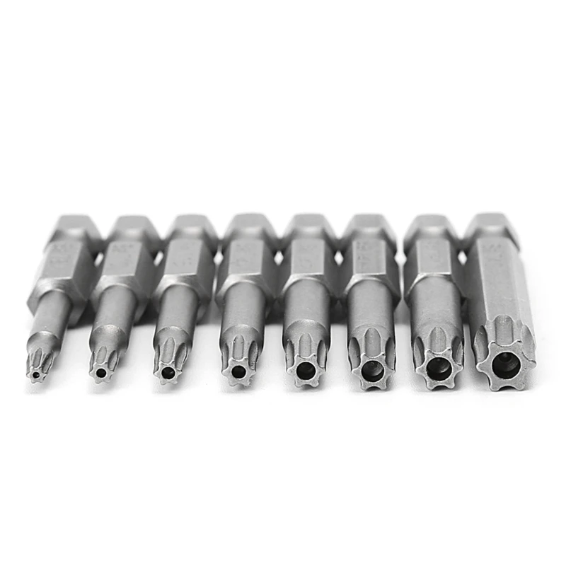 8 Pcs/Set 1/4 Inch 50mm T8-T40 Magnetic Torx Electric Screwdriver Bits Kit |