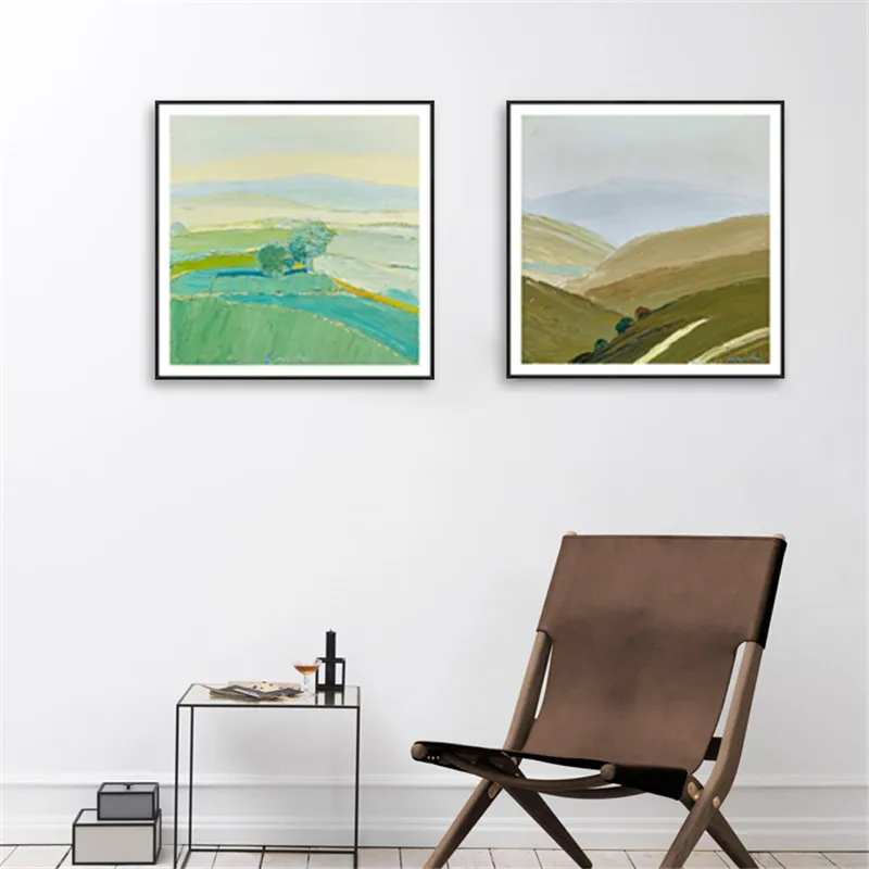 Абстрактный пейзаж ваза морской остров Снежная гора большое дерево дорога холст