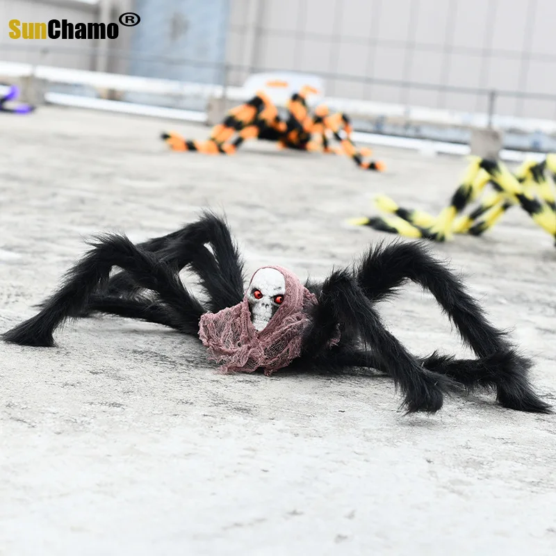 

New Halloween Decorations Simulation Plush Spider Haunted House Bar Decorates Skeleton Props Xmas Decor Horror Party Supplies