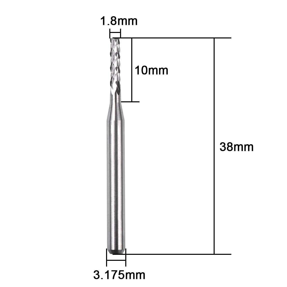 10pcs/Sets 3.175mm Shank Milling Cutter Woodwork Spiral Carbide Tool CNC Router PCB Compression Wood End Mill Bit | Инструменты