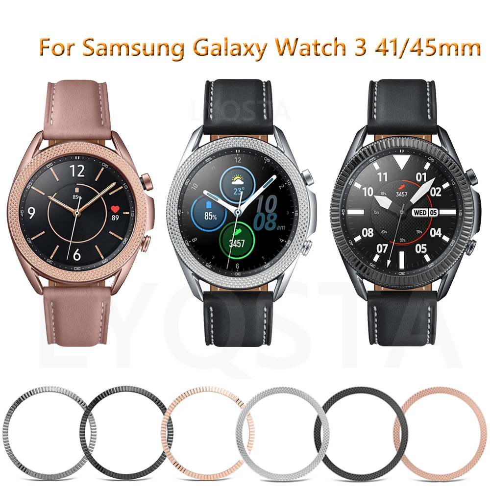 Металлическое кольцо для Samsung Galaxy Watch 3 41 мм/3 45 мм защитное клейкий чехол-бампер