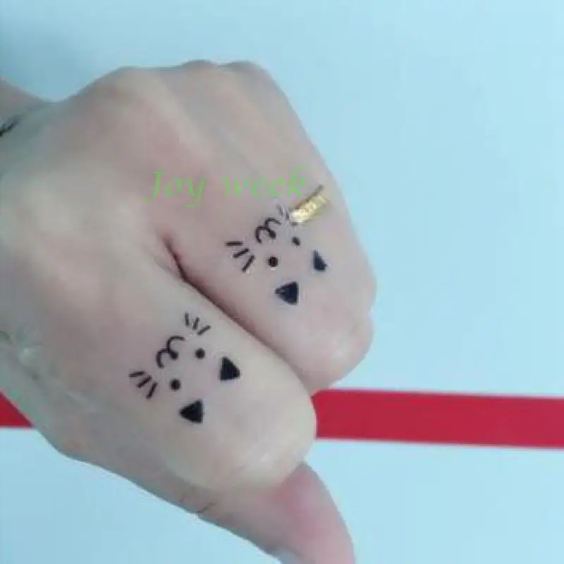 

Водонепроницаемая Временная тату-наклейка с наклейками милые наклейки с котом на пальцах тату s флэш-тату поддельные татуировки для девоче...
