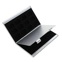 1pc memory card storage case silver aluminum tf card box holder protector for 24 tf micro sd cards new