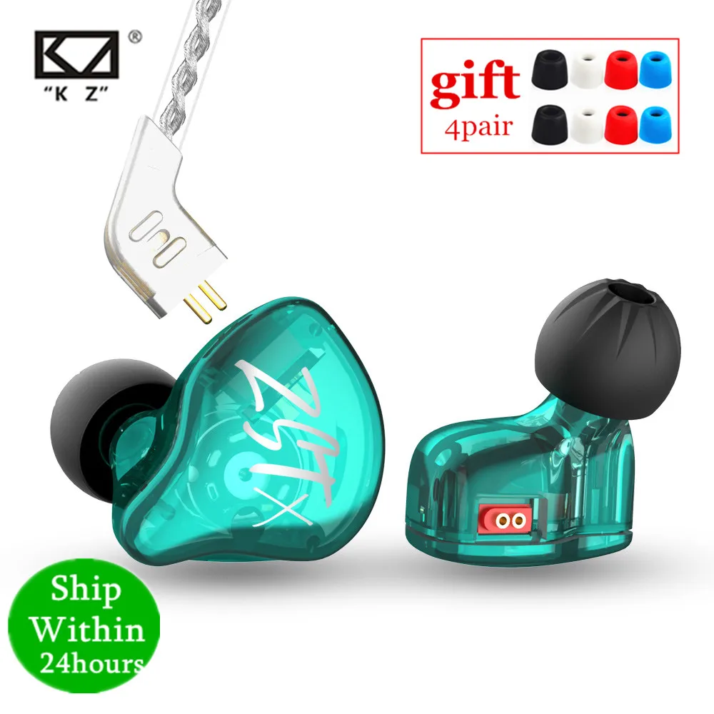 

RYWER Hybrid Unit In-ear Earphones HIFI Bass Sports DJ Earbud Headset With Silver-plated Cable Earphones KZ ZSTX ZSN