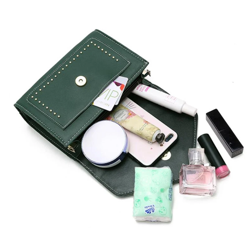 

Women Bags Luxury Handbags Ladies Messenger Bags Cover Rivet Bag Girls Fashion Shoulder Bag Ladies PU Leather Handbags