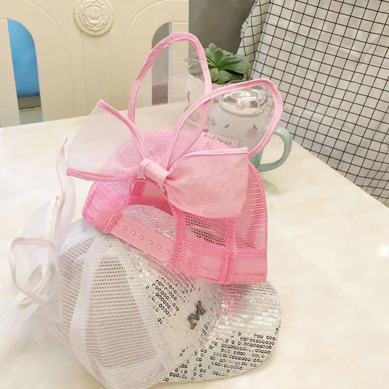 Шляпа от солнца детская сетчатая дышащая с бантом и бабочкой | Спорт развлечения