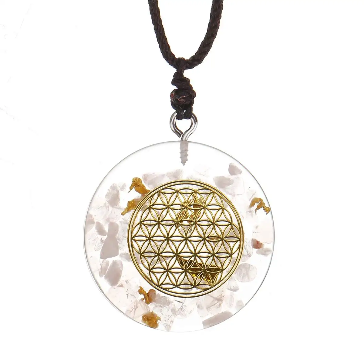 Aura Orgone ожерелье со стразами Orgone конвертер энергии камень душа, который изменяет магнитное поле жизни ожерелье из смолы