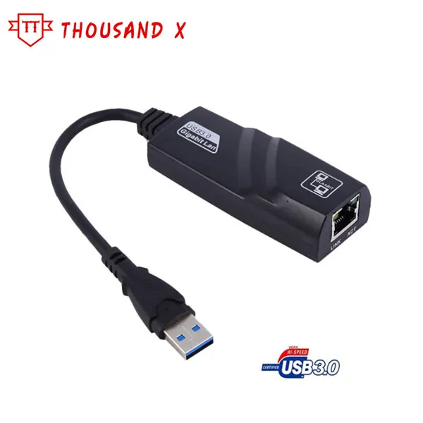 

Подключаемый сетевой адаптер USB3.0 к RJ45 1000 Мбит/с, адаптер Plug and Play, кабель Ethernet-карты, черный