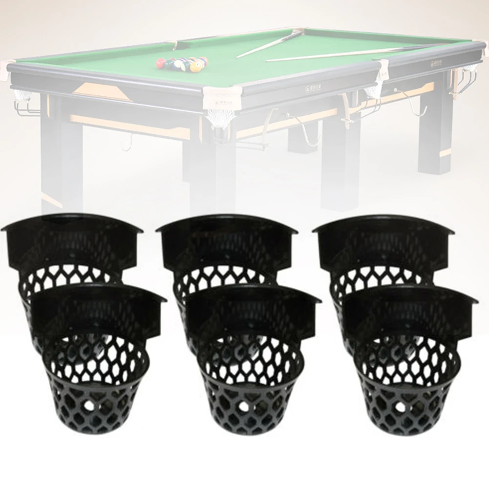 

6pcs/set Practical Hobby Accessories Easy Install Billiard Pockets Entertainment Plastic Web Home Pool Table Ball Basket Snooker