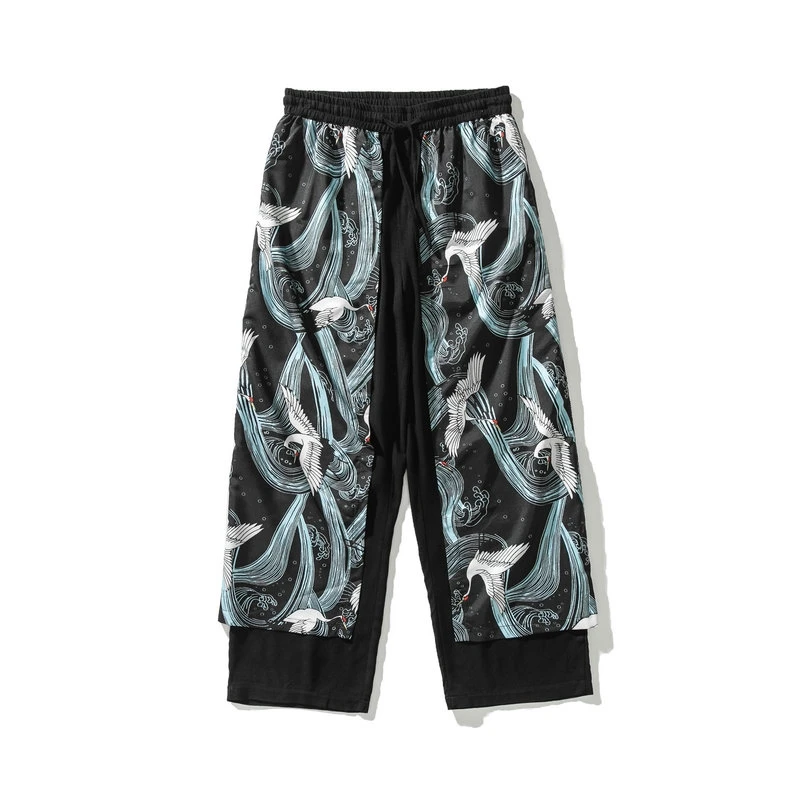 

Men Fashion Wide Leg Pants Streetwear Mens Harem Pants Cotton Linen Chinese Style Sweatpants Male Leisure Large Size M-5XL