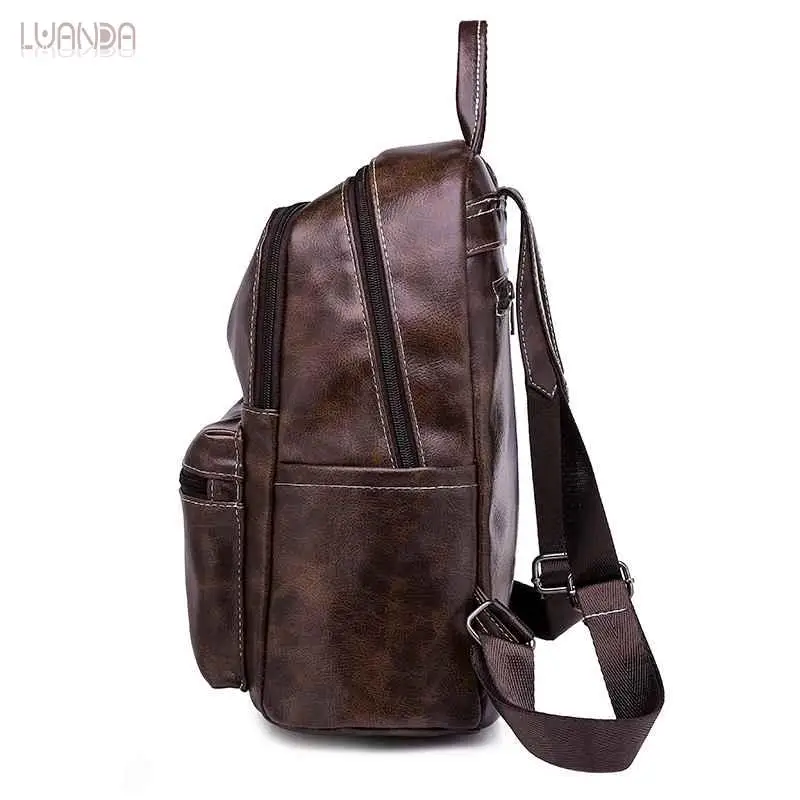 Leather Backpack Women Fashion Backpacks For Teenage Girls High Quality School Bags Women's Shoulder Bag Brand Vintage | Багаж и сумки