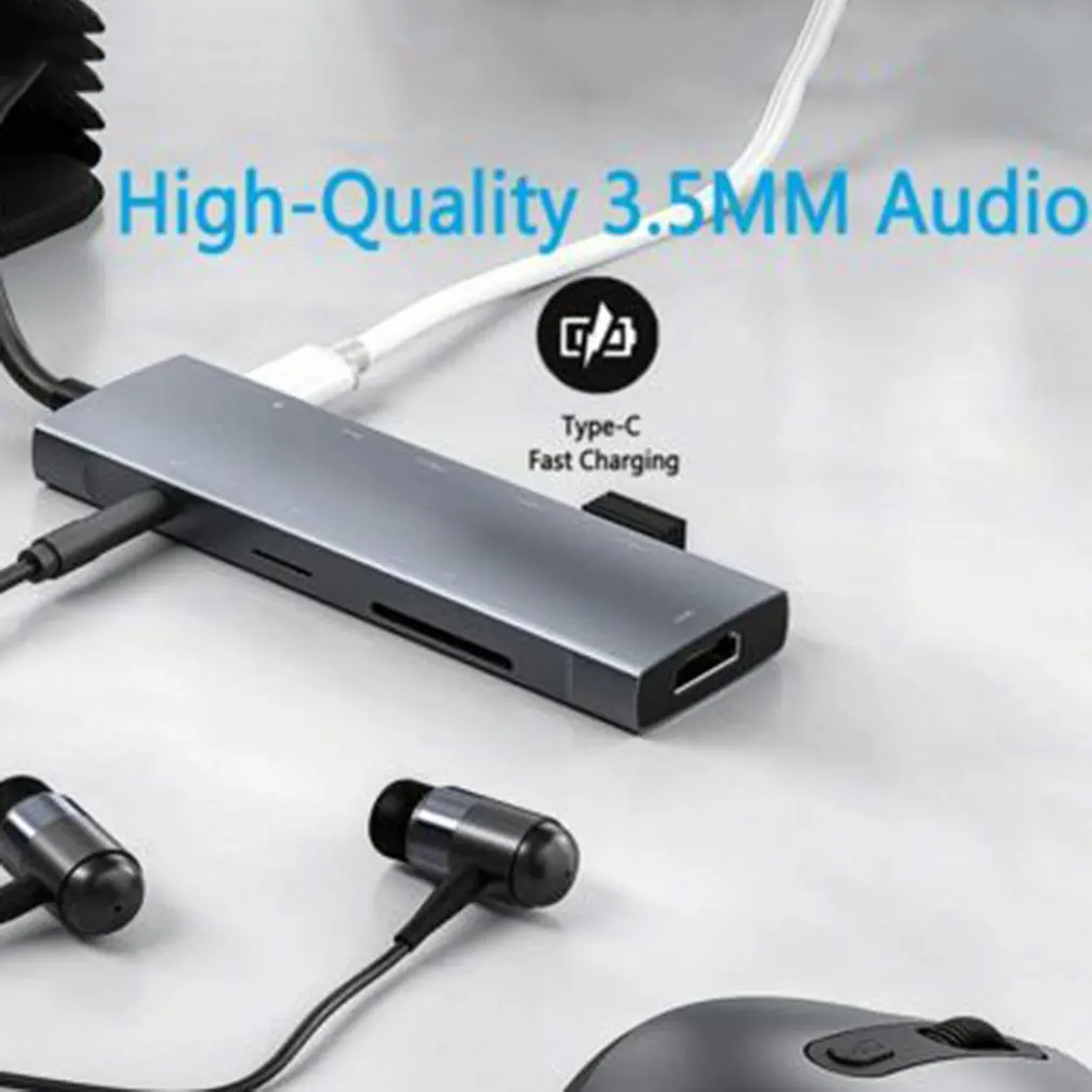 9 In 1 Hub Adapter 3 USB C To PD Charging HDMI-compatible Compatible 4K 30Hz USB3.0 Audio TF Card Reader | Электроника