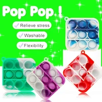 mini simple dimple fidget toy push pop bubble sensory stress relief keychain soft silicone stress reliever office desk gifts