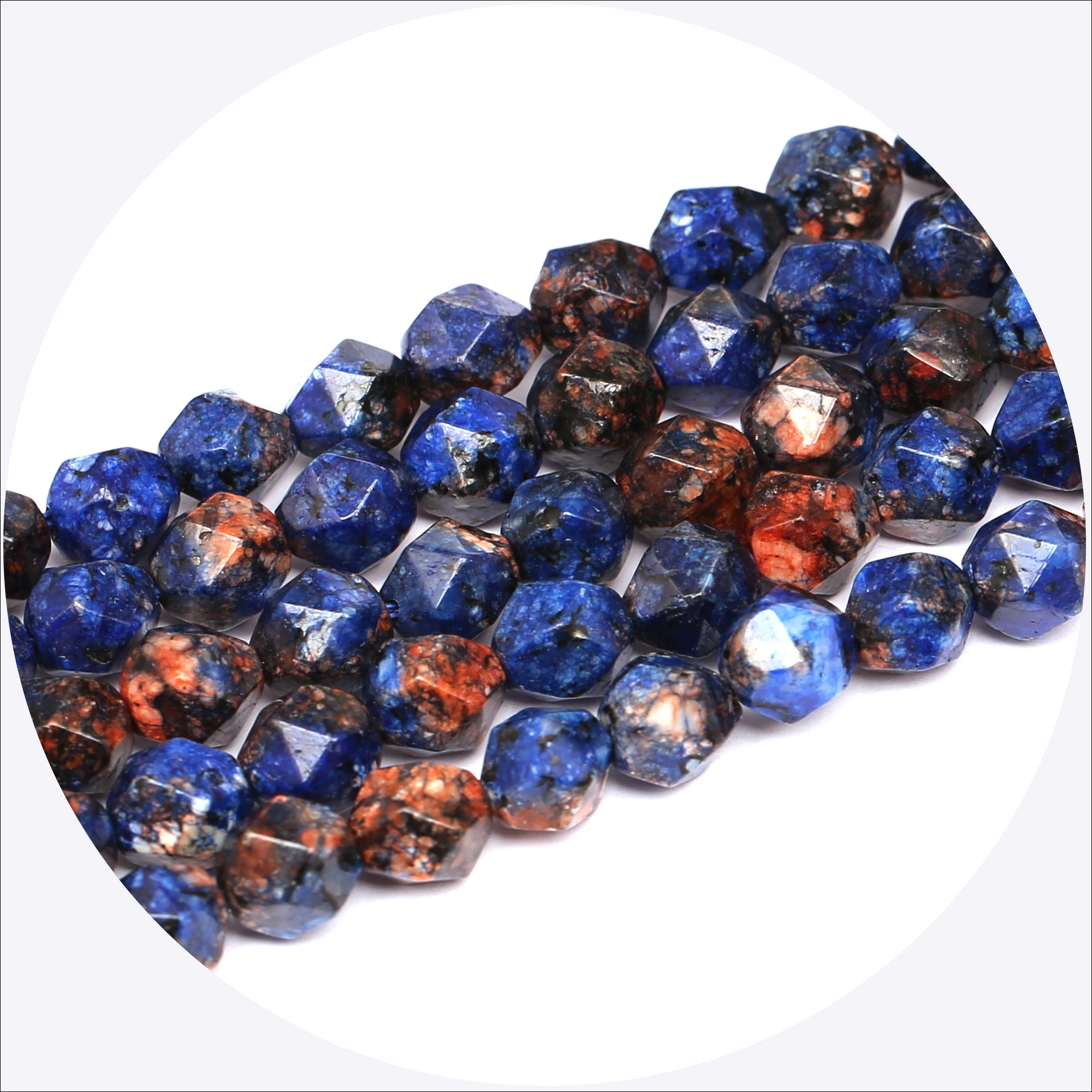 Горячая Распродажа 3 пряди 8 мм синий граненый камень бусины для изготовления