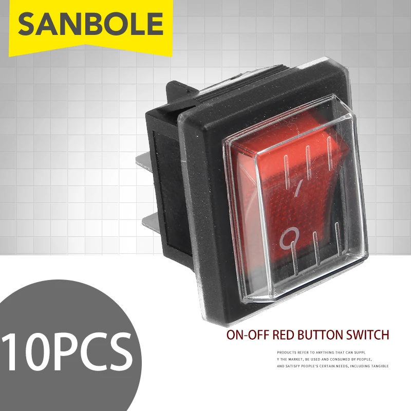 Красный запасной водонепроницаемый переключатель для промышленных вакуумных