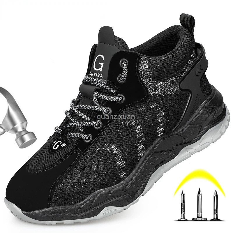 

Male Indestructible Work Shoes Sneakers Men Boots Anti-puncture Safety Shoes Men Anti-smash Work Boots Steel Toe Shoes Footwear
